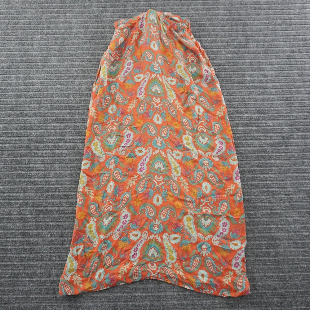 Vintage Diane von Furstenberg Maxi Skirt Womens 6 Orange Silk Paisley Print